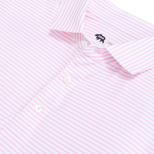Wake Stripe Performance Polo - Sea Pink