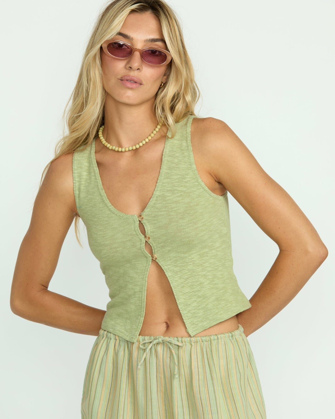 Bren Knit Vest | Pistachio Billabong