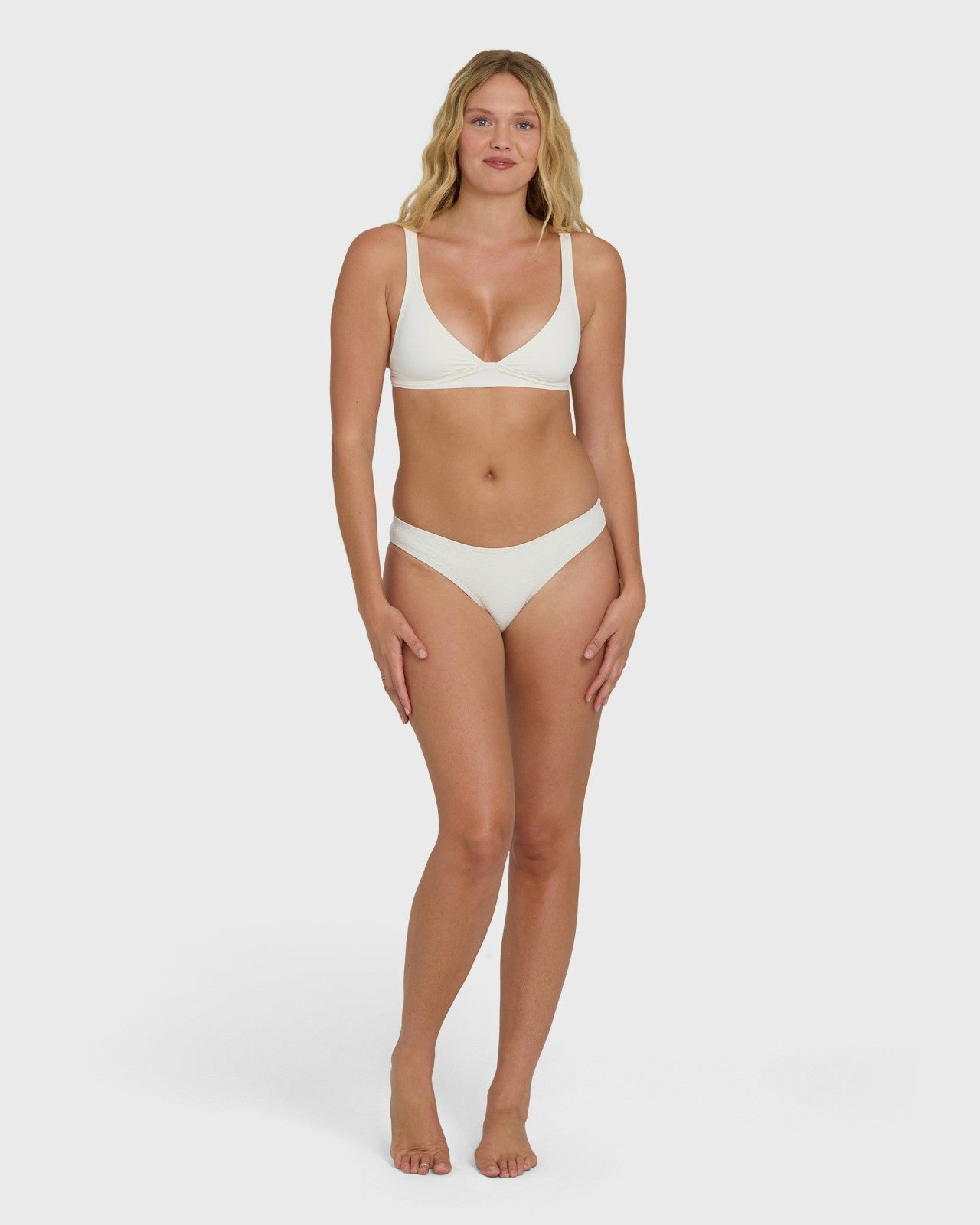 Classic Solid Banded Triangle Bikini Top | Salt Crystal Billabong