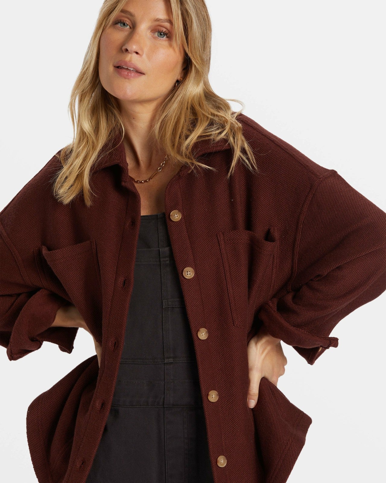 Everytime Oversized Shacket | Choc Chip Billabong