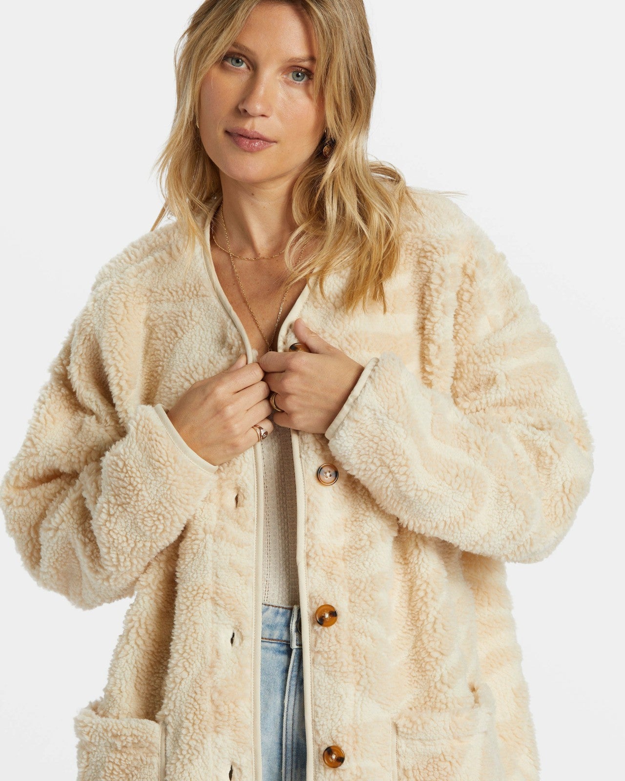 Fireside Cozy Buttoned Fleece Jacket | White Cap Billabong