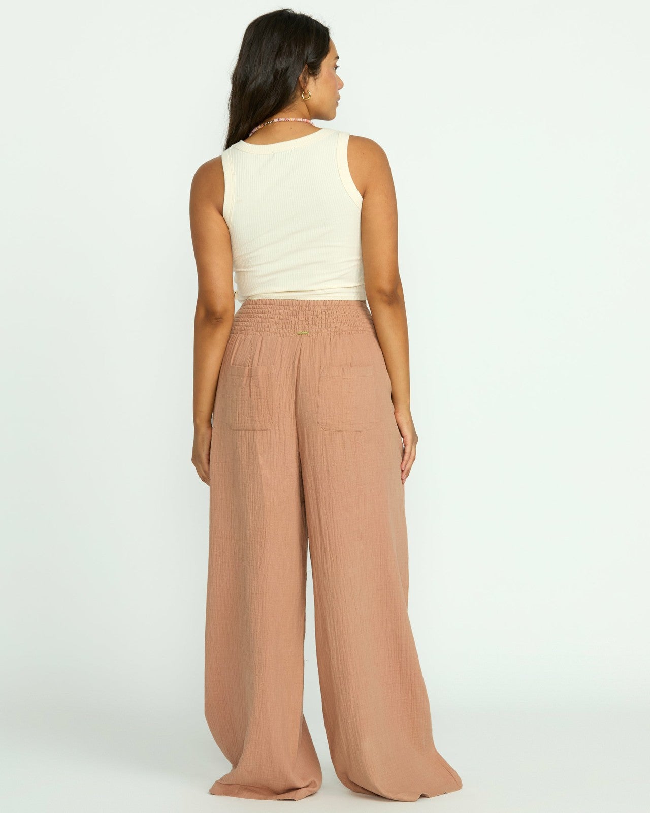 New Waves Gauze Elastic Waist Pants | Rose Brown Billabong