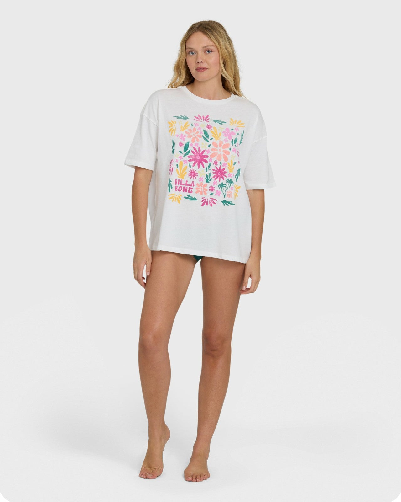 Floral Press Short Sleeve T-Shirt | Salt Crystal Billabong