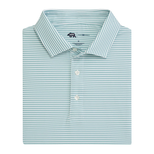 Echo Stripe Performance Polo - Aquifer