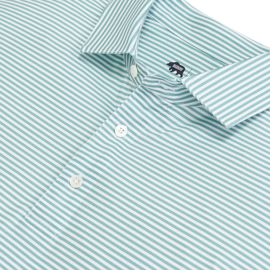 Echo Stripe Performance Polo - Aquifer