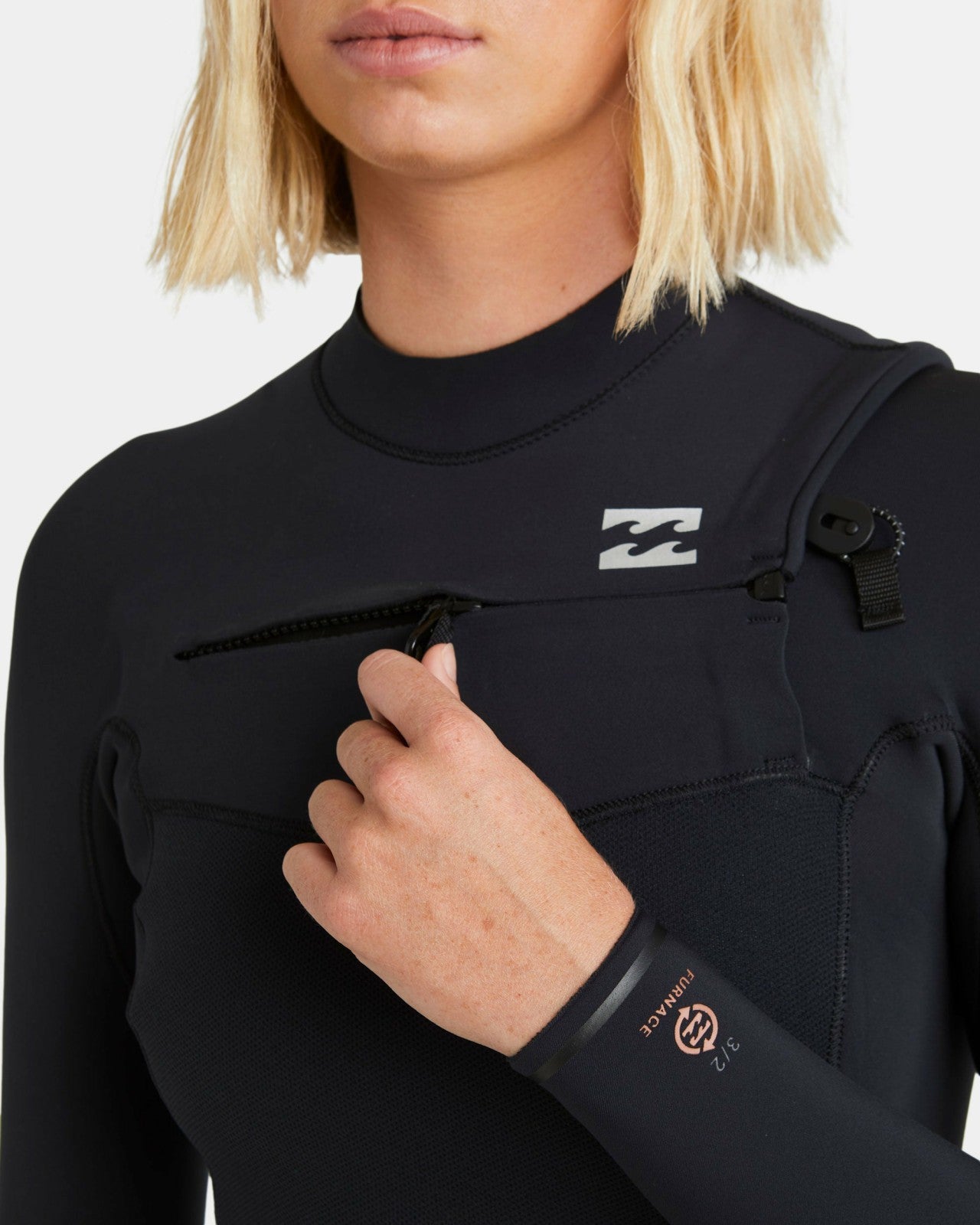 3/2mm Furnace Natural GBS Chest Zip Fullsuit | Black Tiki Billabong