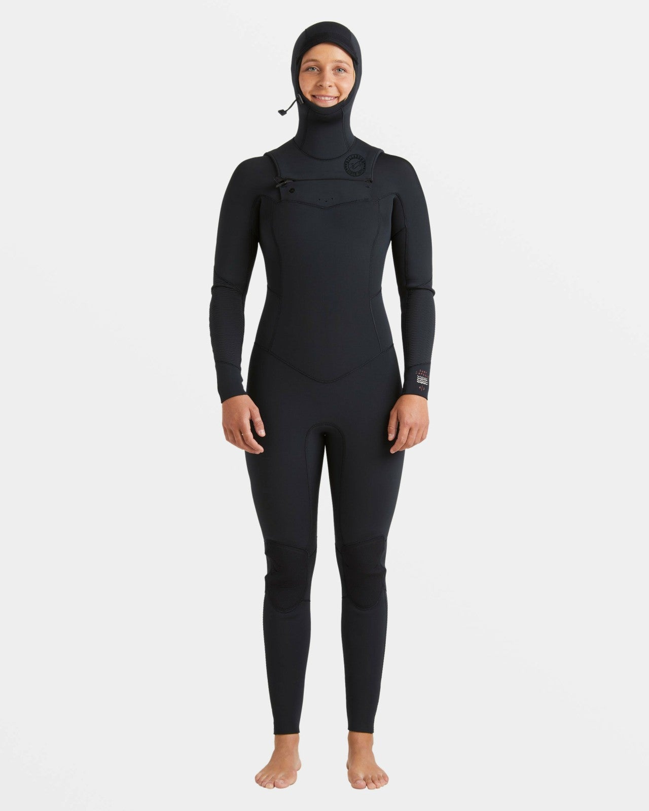 4/3mm Salty Dayz Natural Upcycler GBS Chest Zip Hooded Wetsuit | Black Billabong