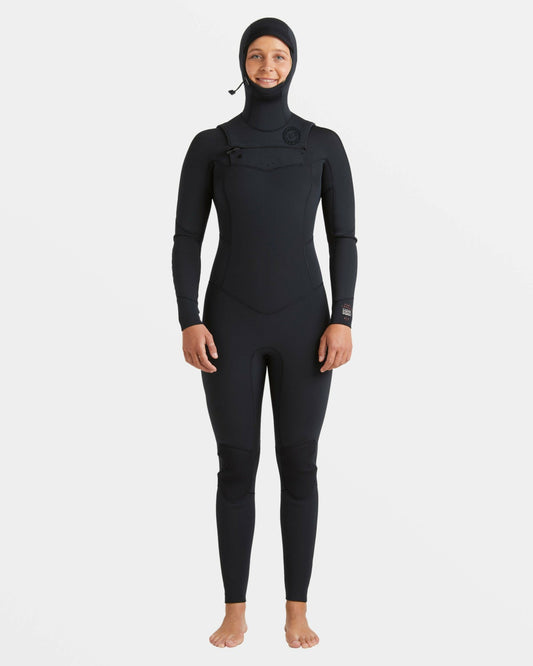 4/3mm Salty Dayz Natural Upcycler GBS Chest Zip Hooded Wetsuit | Black Billabong