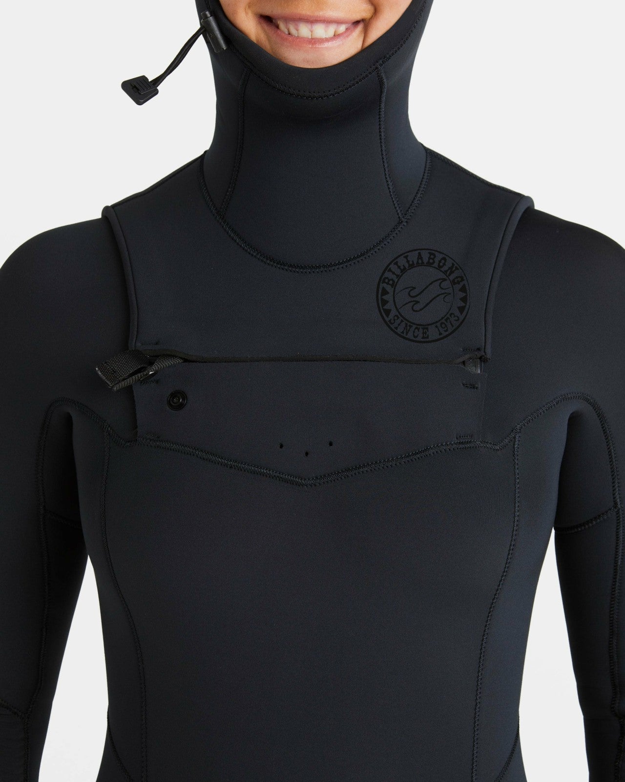 4/3mm Salty Dayz Natural Upcycler GBS Chest Zip Hooded Wetsuit | Black Billabong
