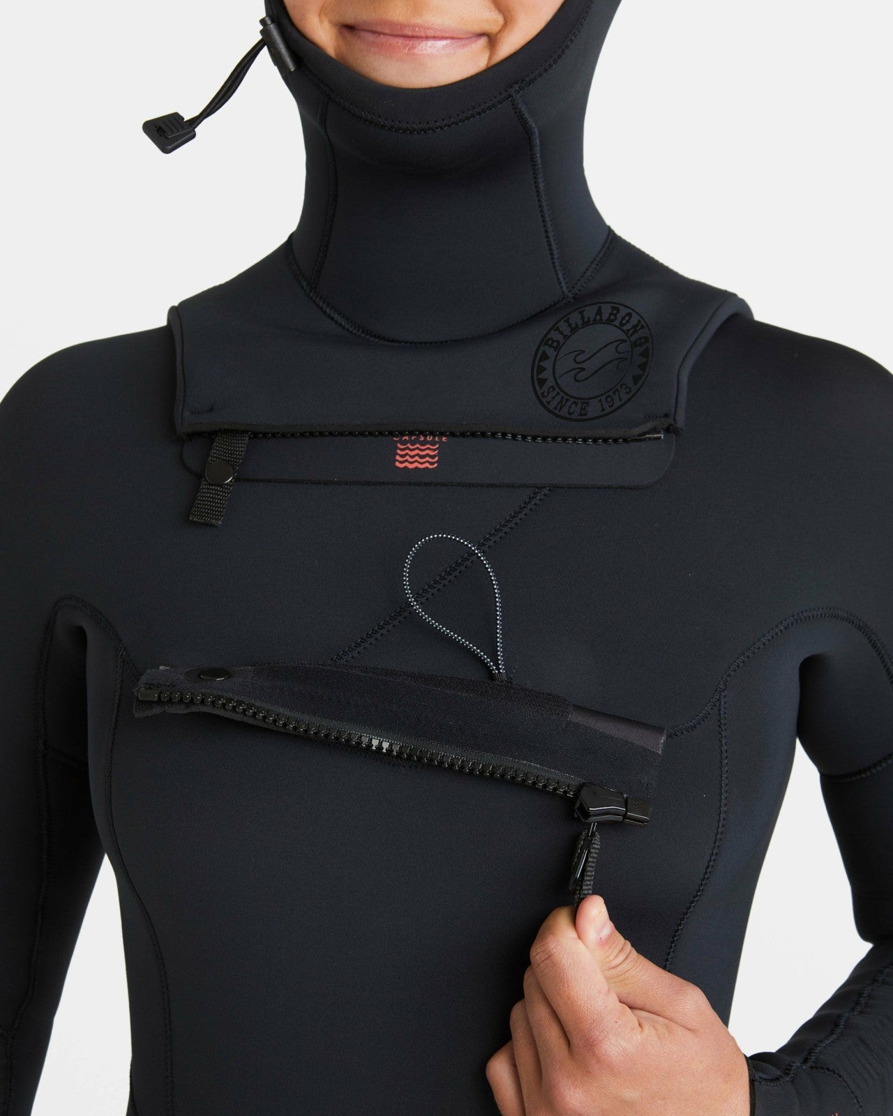 4/3mm Salty Dayz Natural Upcycler GBS Chest Zip Hooded Wetsuit | Black Billabong