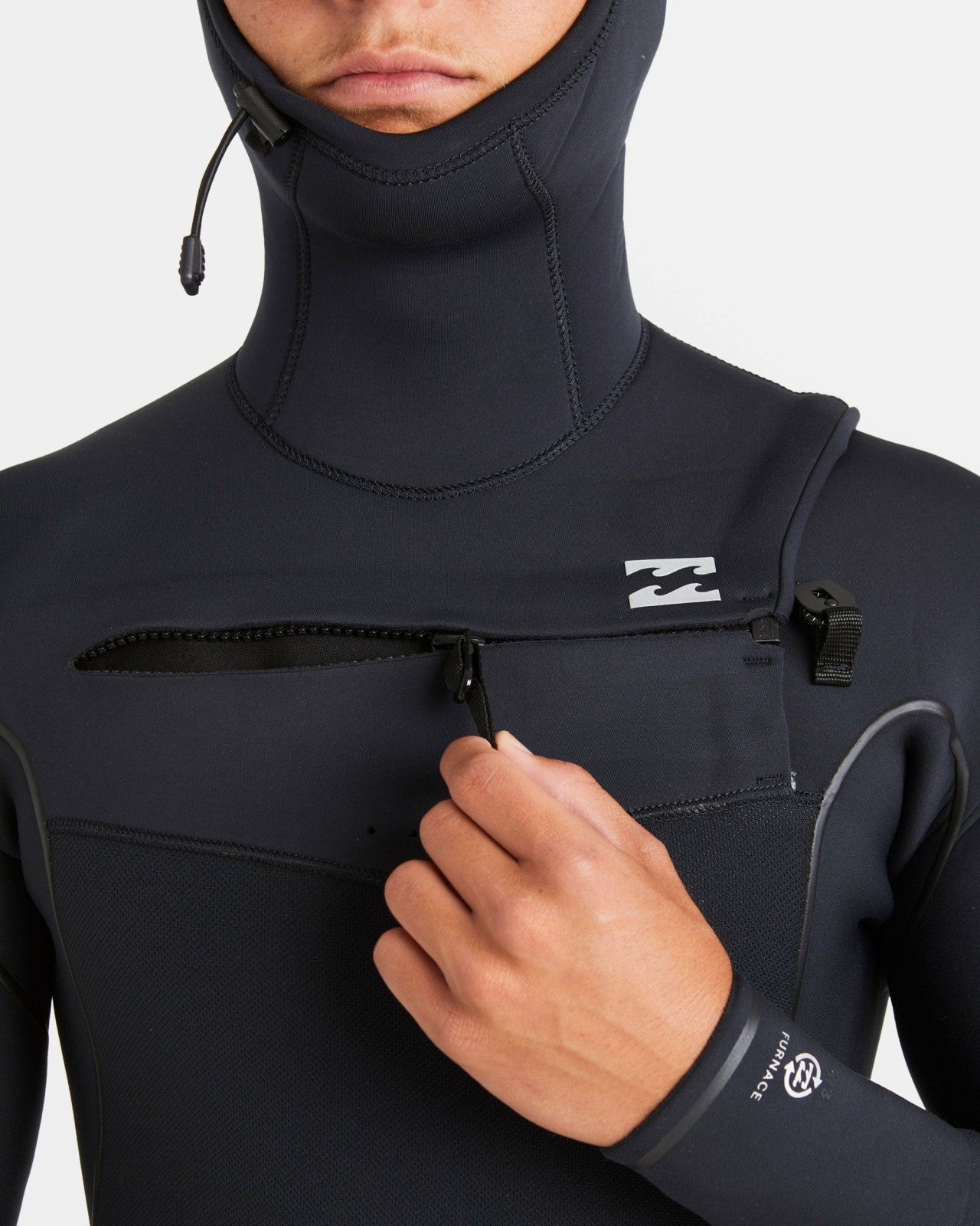 6/5mm Furnace Natural Upcycler Welded Chest Zip Wetsuit | Black Billabong
