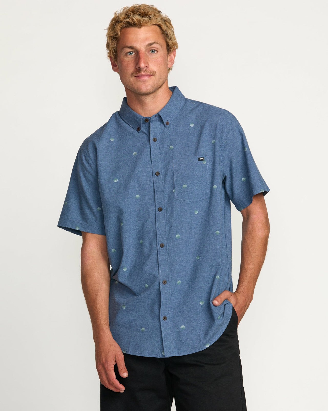 All Day Jacquard Short Sleeve Shirt | Deep Blue Billabong