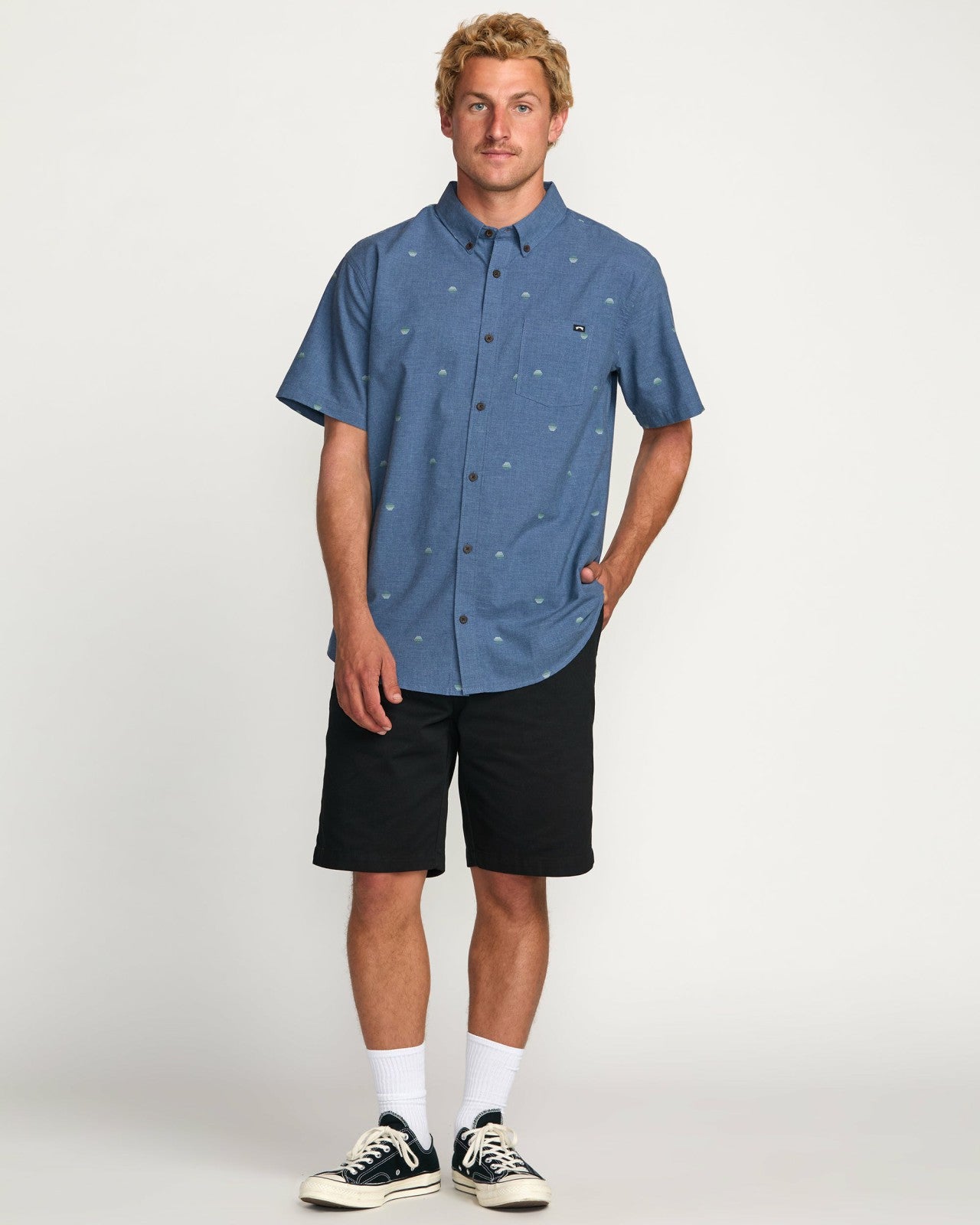 All Day Jacquard Short Sleeve Shirt | Deep Blue Billabong