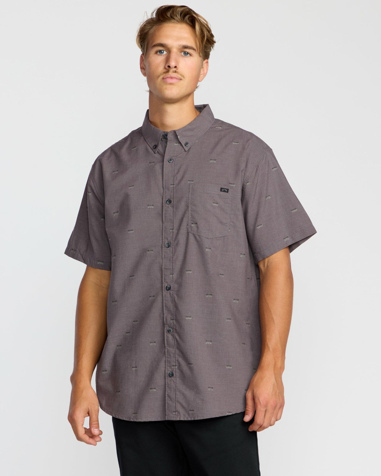 All Day Jacquard Short Sleeve Shirt | Gray Violet Billabong