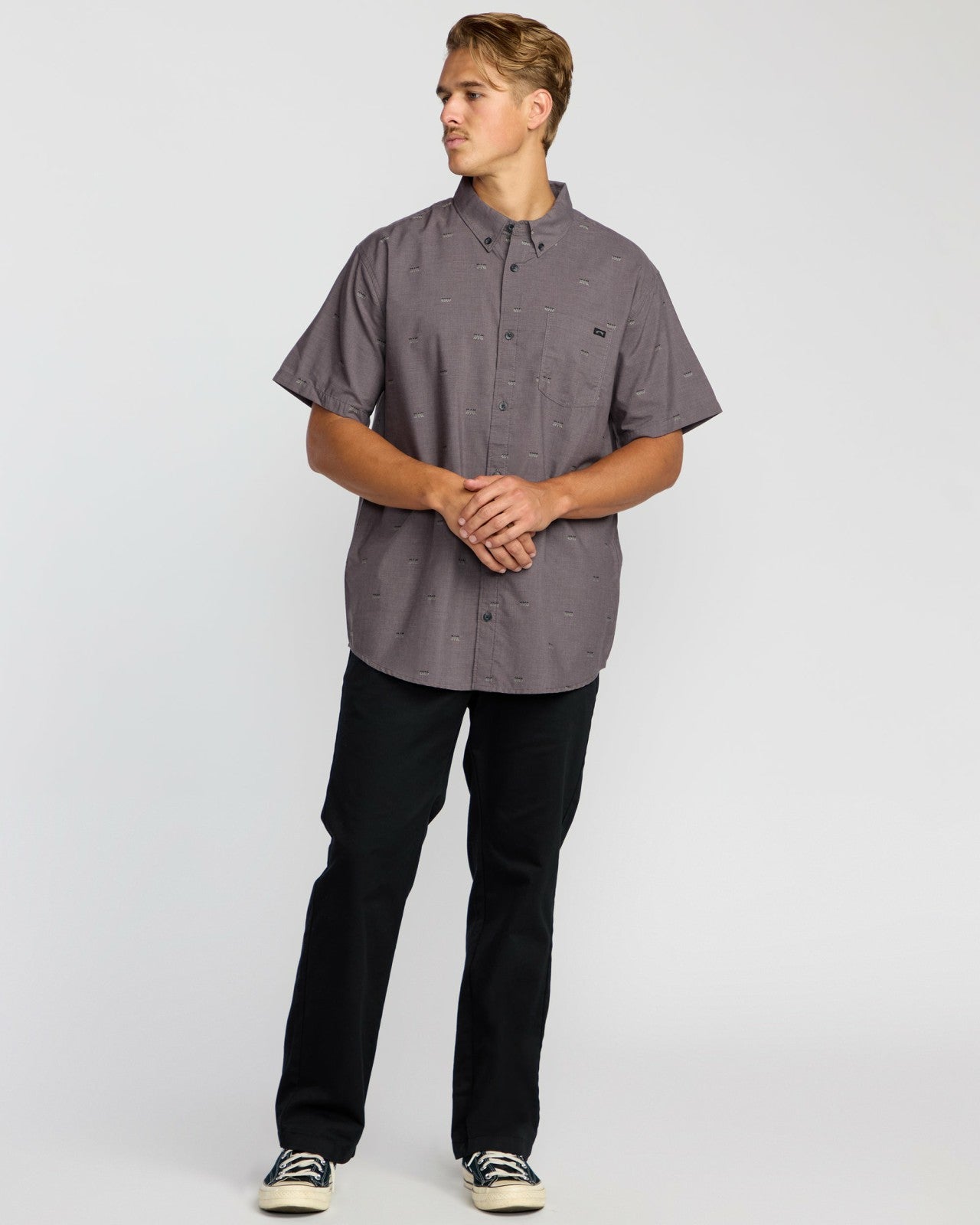 All Day Jacquard Short Sleeve Shirt | Gray Violet Billabong