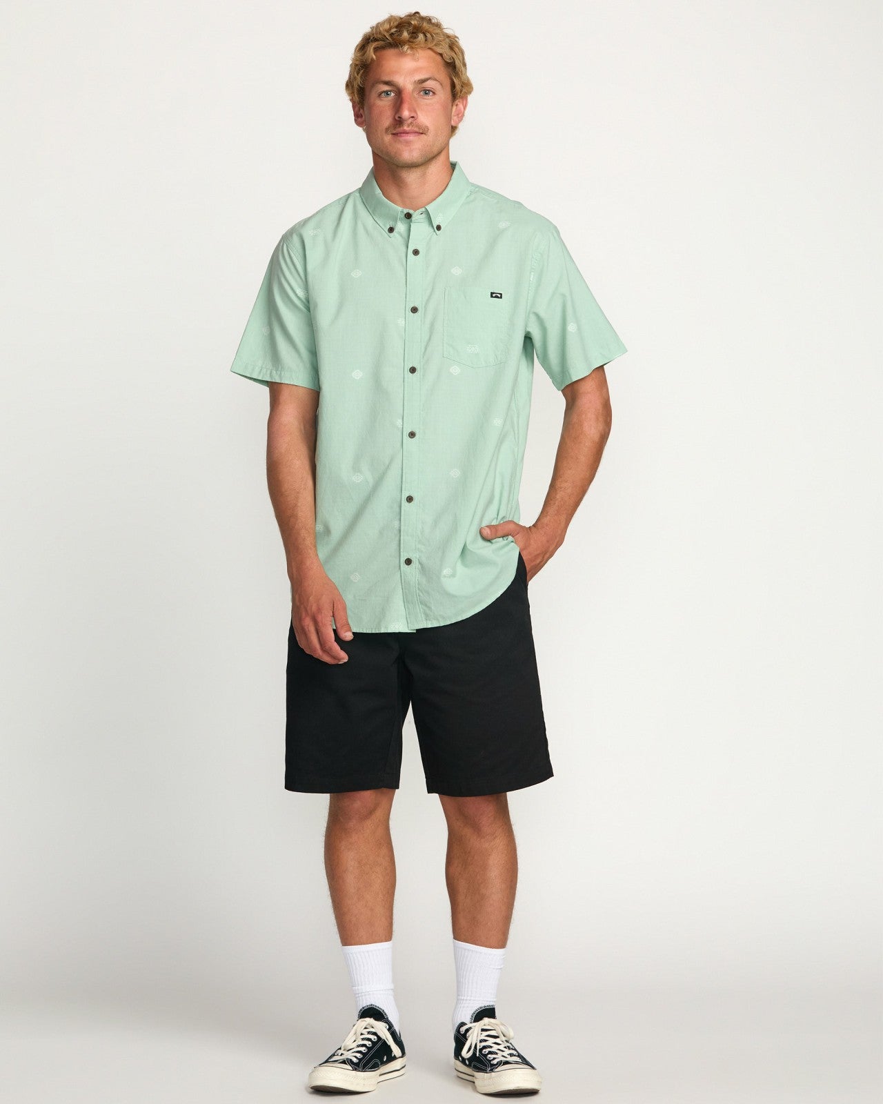 All Day Jacquard Short Sleeve Shirt | Seafoam Billabong