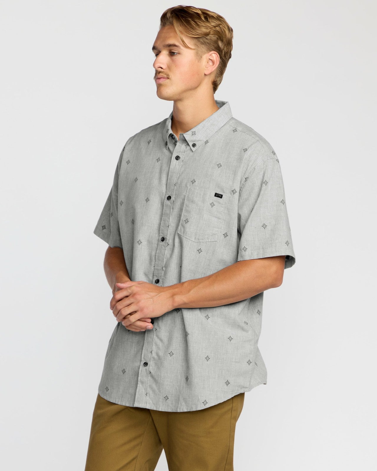 All Day Jacquard Short Sleeve Shirt | Silver Billabong