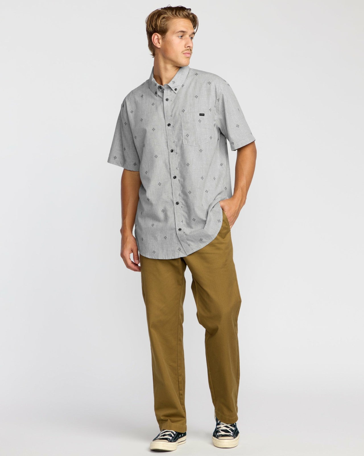 All Day Jacquard Short Sleeve Shirt | Silver Billabong