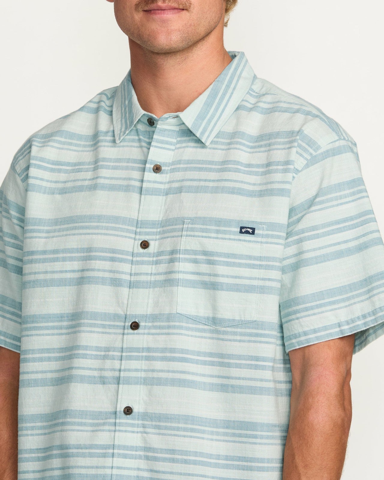All Day Stripe Short Sleeve Shirt | Ash Blue Billabong