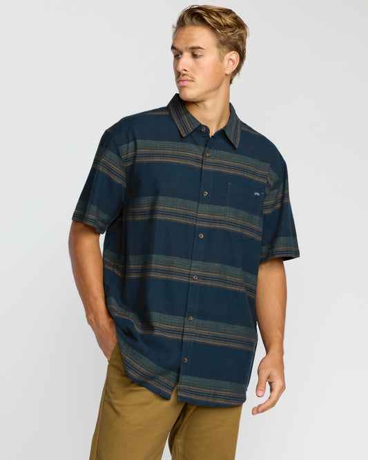 All Day Stripe Short Sleeve Shirt | Midnight Billabong
