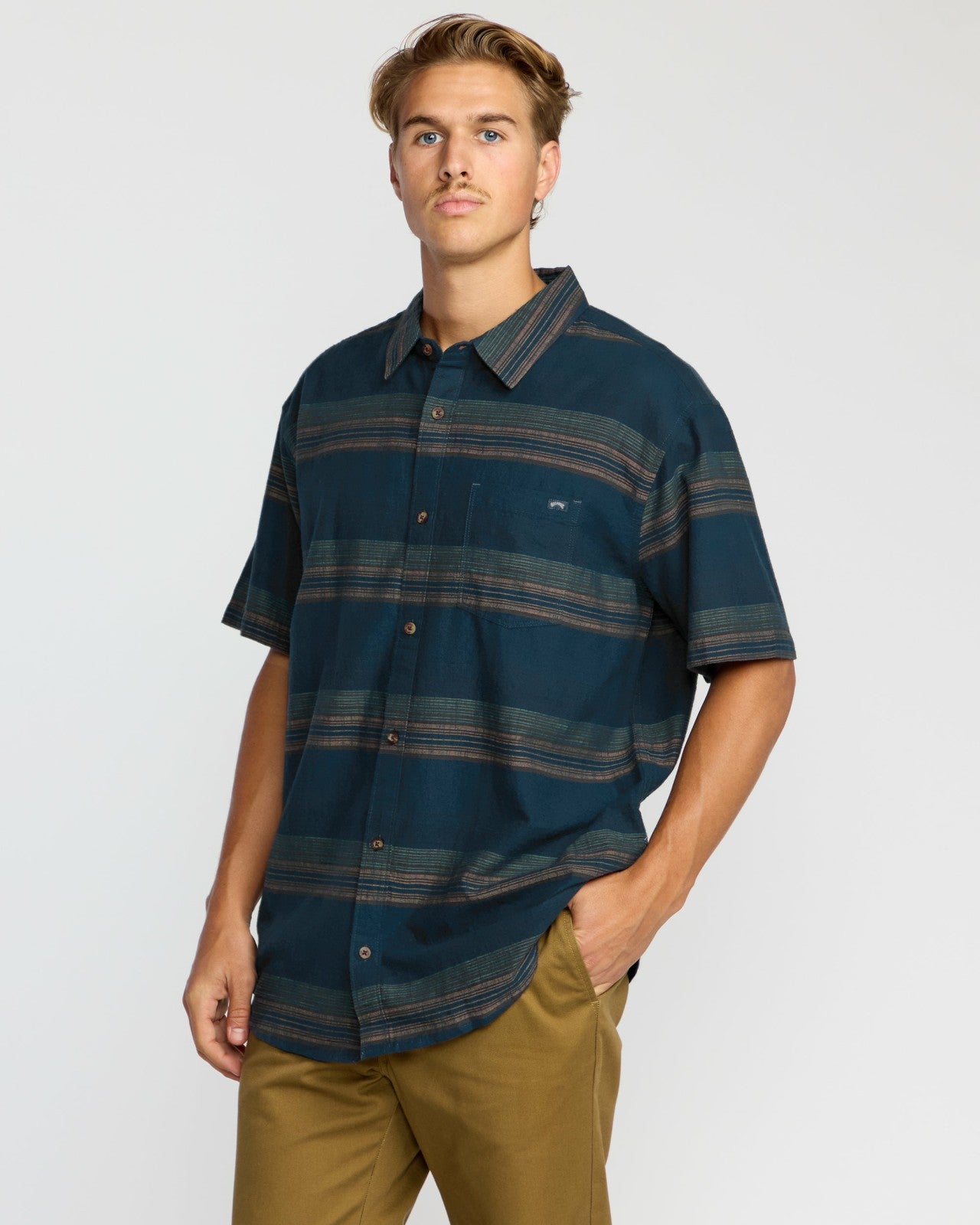 All Day Stripe Short Sleeve Shirt | Midnight Billabong