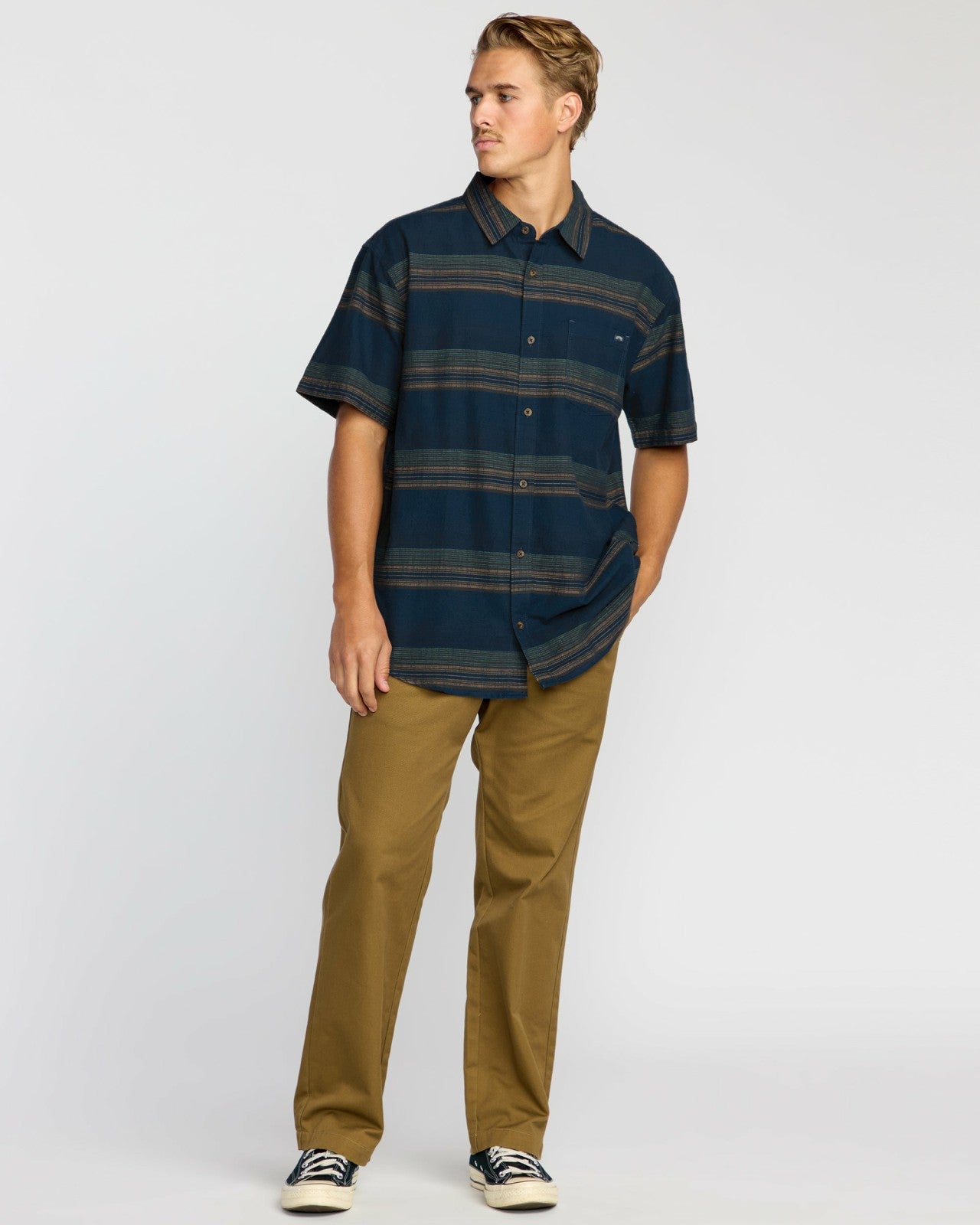 All Day Stripe Short Sleeve Shirt | Midnight Billabong