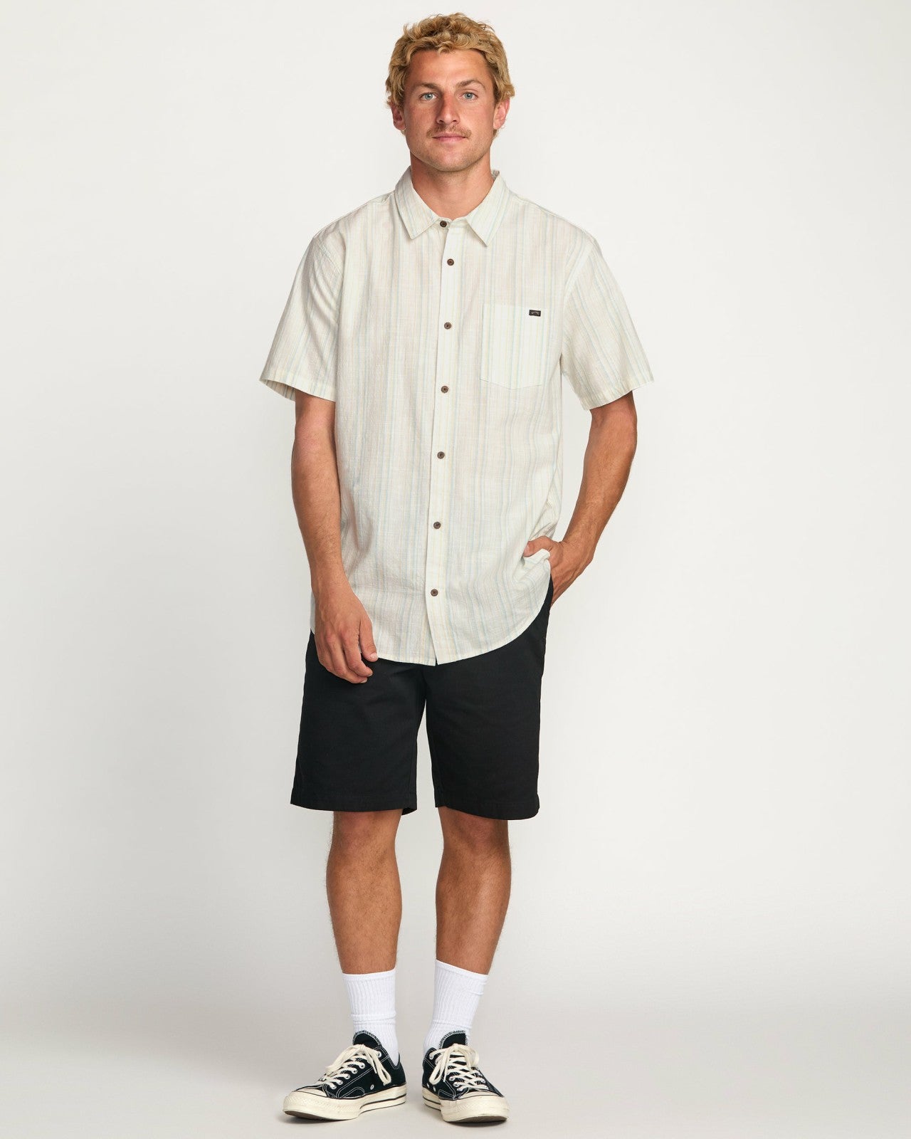 All Day Stripe Short Sleeve Shirt | Off White Billabong