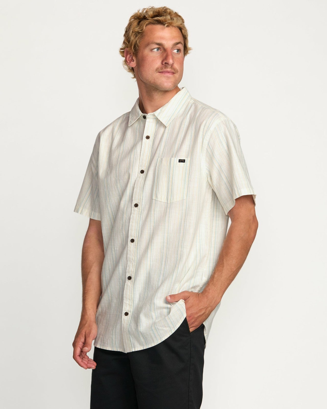 All Day Stripe Short Sleeve Shirt | Off White Billabong