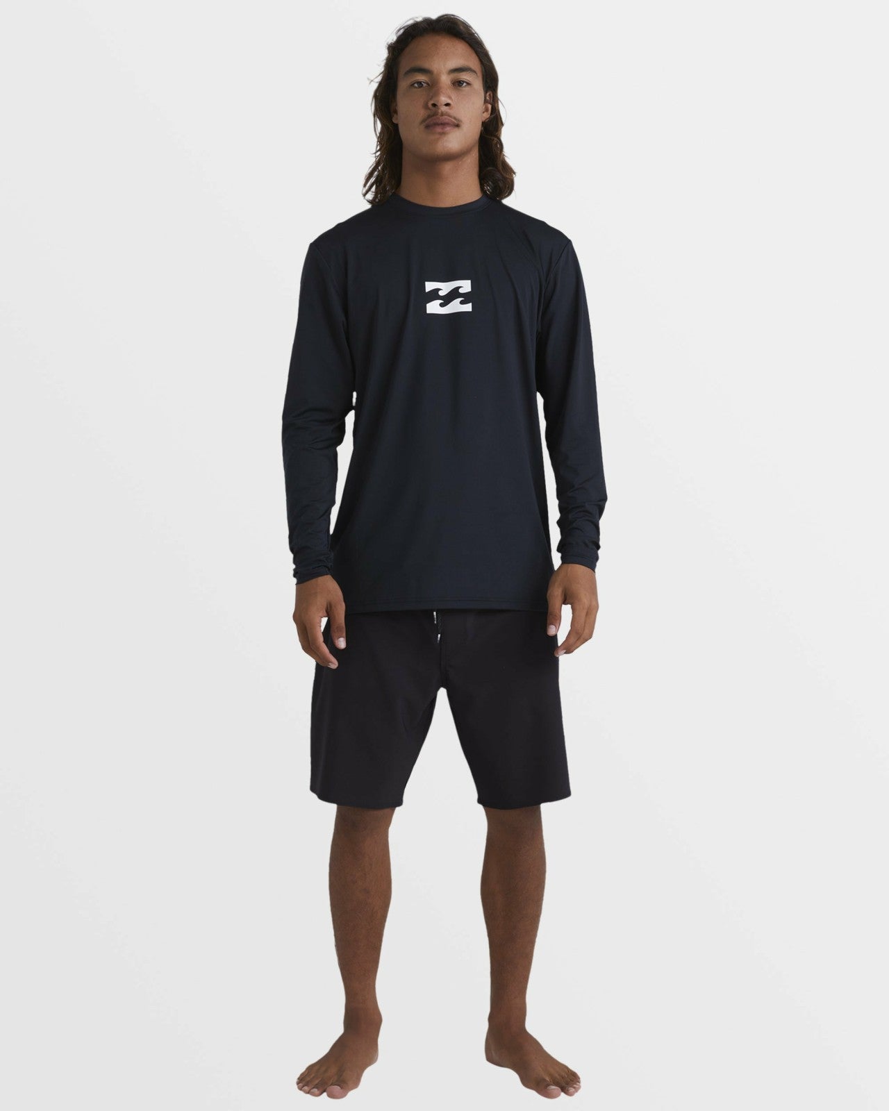 All Day Wave Loose Fit Long Sleeve Surf Tee | Black Billabong