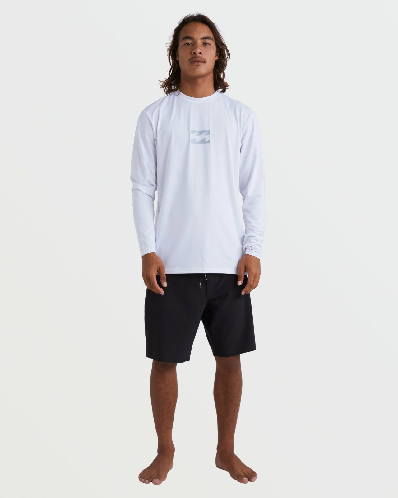 All Day Wave Loose Fit Long Sleeve Surf Tee | White Billabong