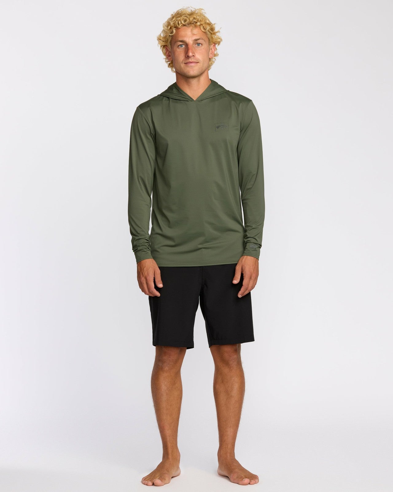 Arch Mesh Long Sleeve Hooded Surf Tee | Dark Military Billabong