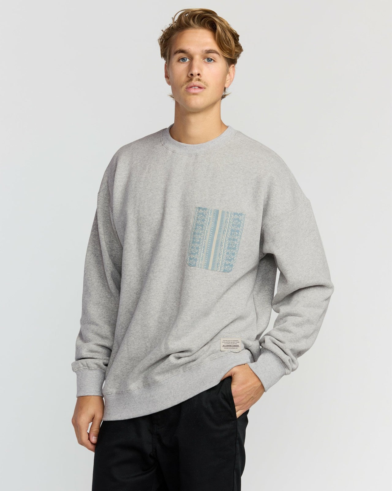 Austin Garage Crew Sweatshirt | Lt Grey Htr Billabong