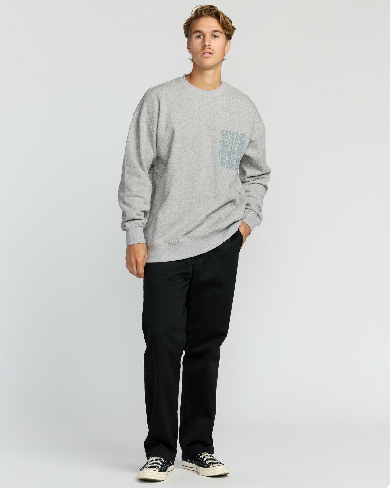 Austin Garage Crew Sweatshirt | Lt Grey Htr Billabong