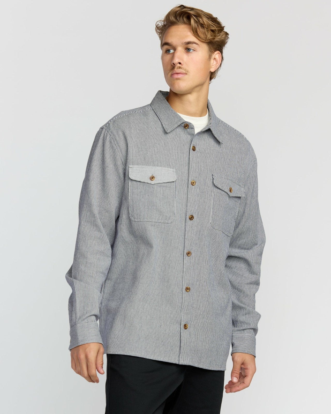 Austin Garage Long Sleeve Shirt | Stone Blue Billabong