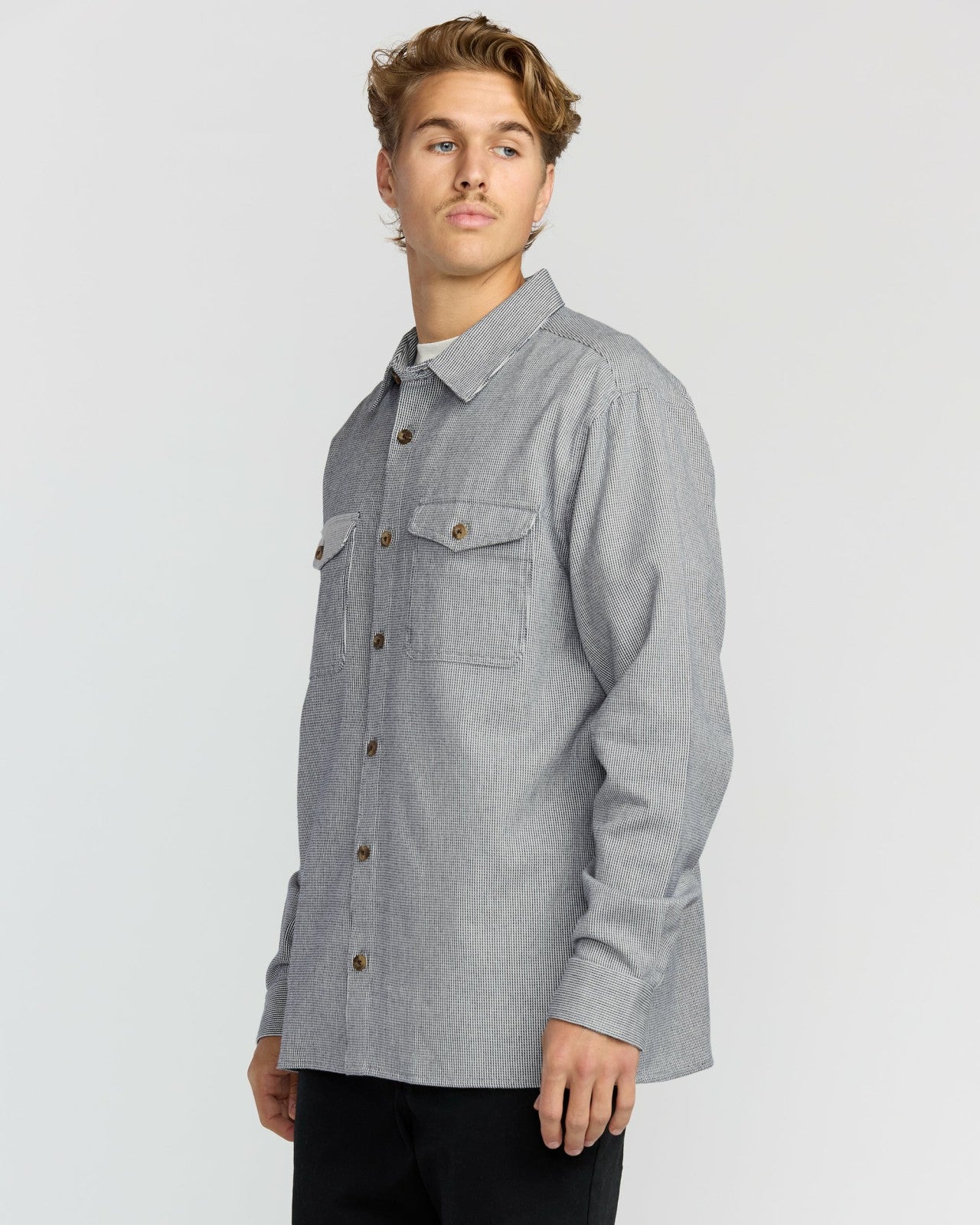 Austin Garage Long Sleeve Shirt | Stone Blue Billabong