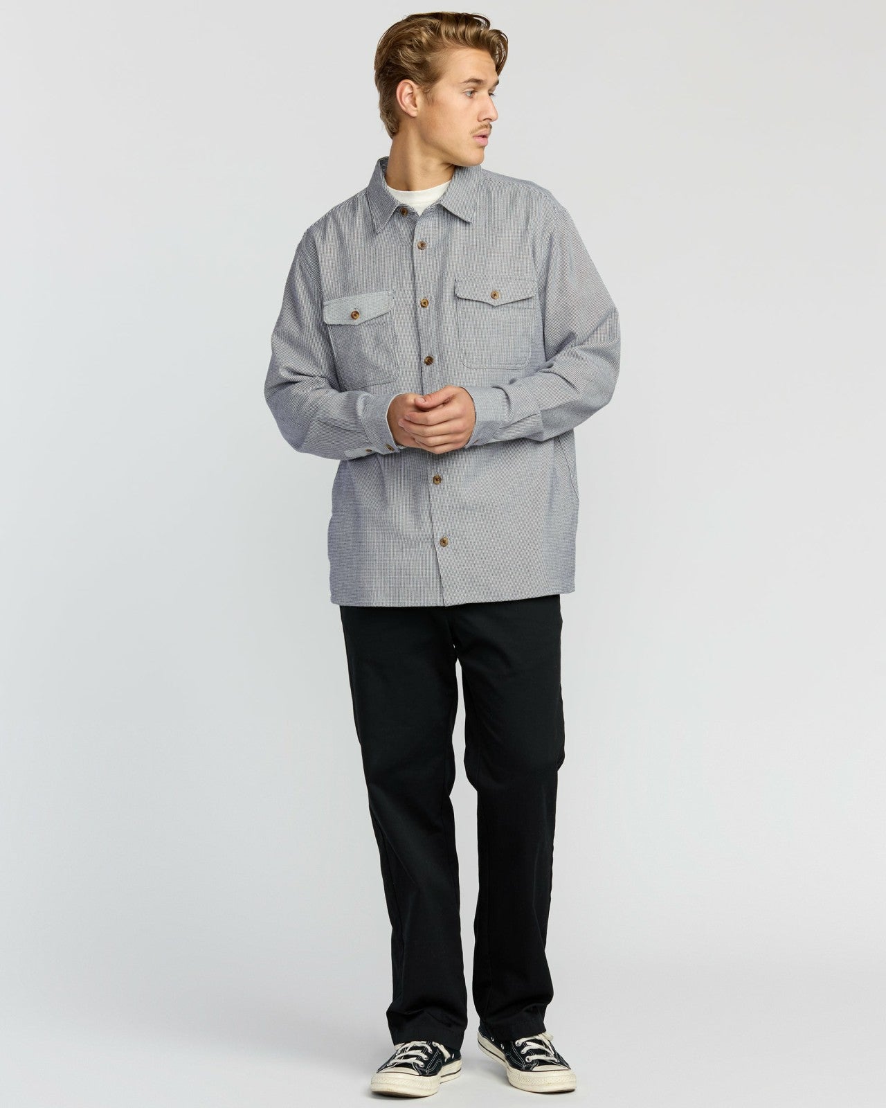 Austin Garage Long Sleeve Shirt | Stone Blue Billabong