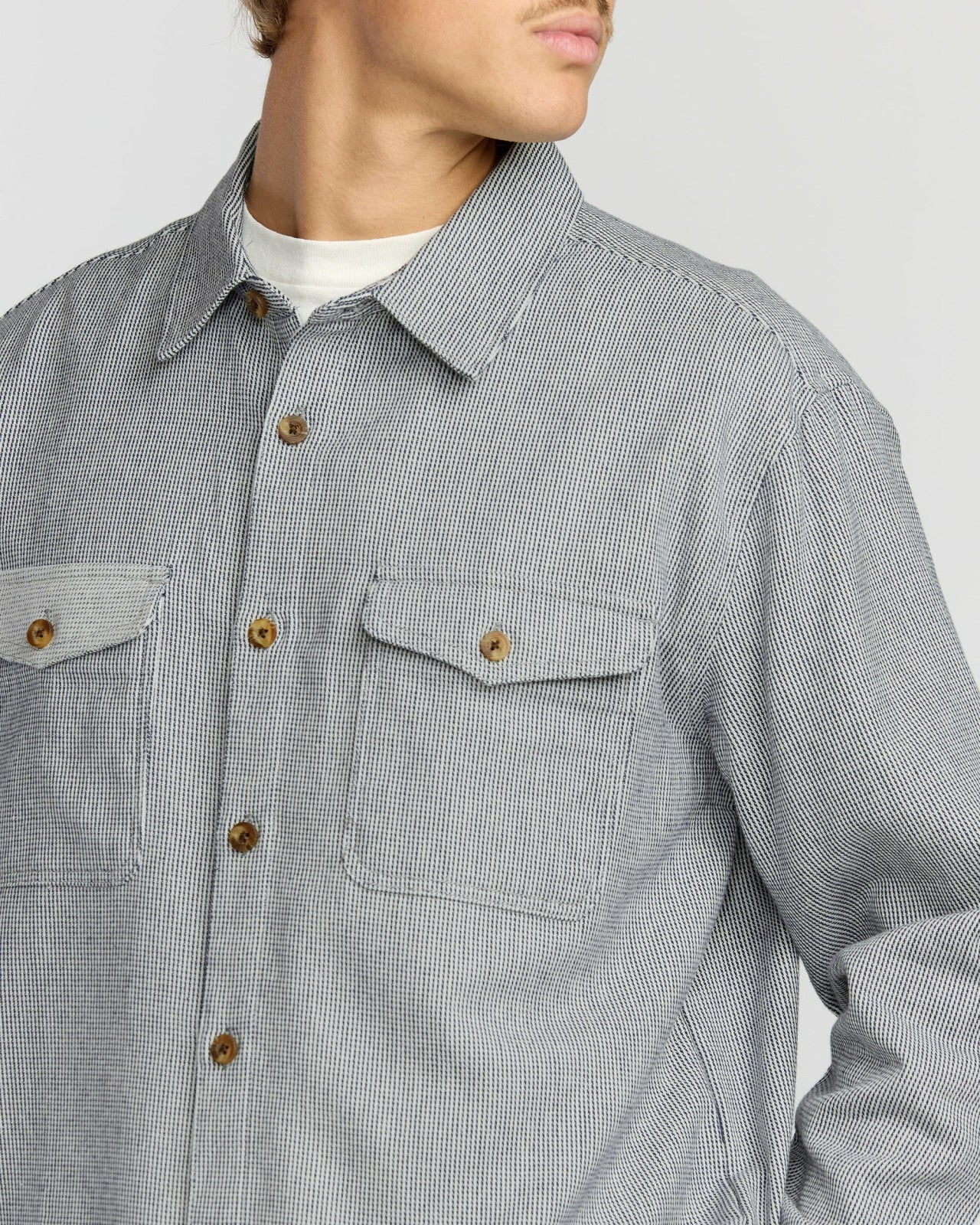 Austin Garage Long Sleeve Shirt | Stone Blue Billabong
