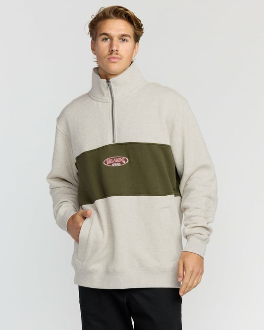 Bad Dog 3/4 Zip Mockneck Sweatshirt | Sand Htr Billabong