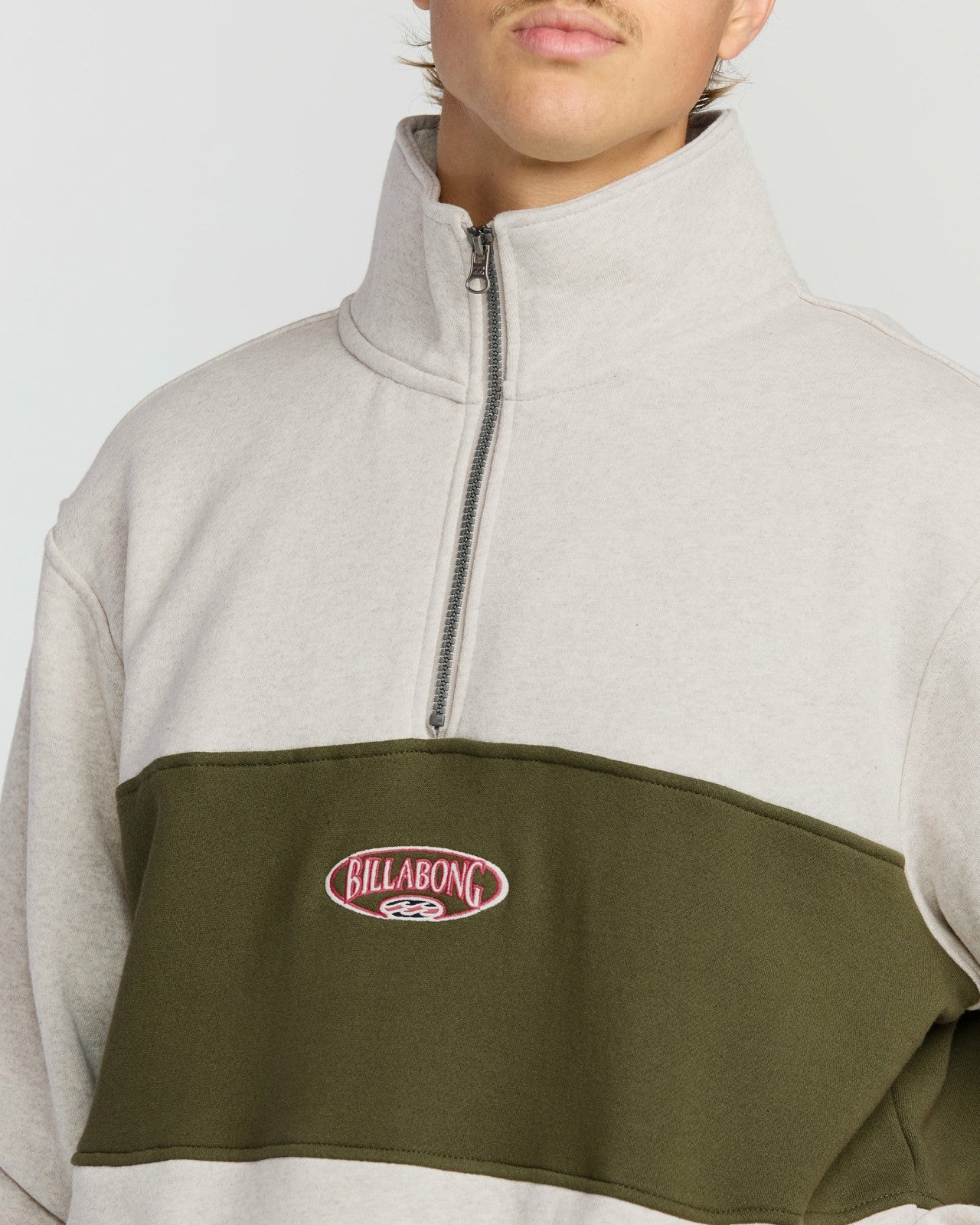Bad Dog 3/4 Zip Mockneck Sweatshirt | Sand Htr Billabong