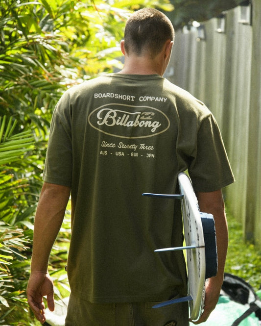 Bad Dog Pocket Regular Tee | Olive Billabong