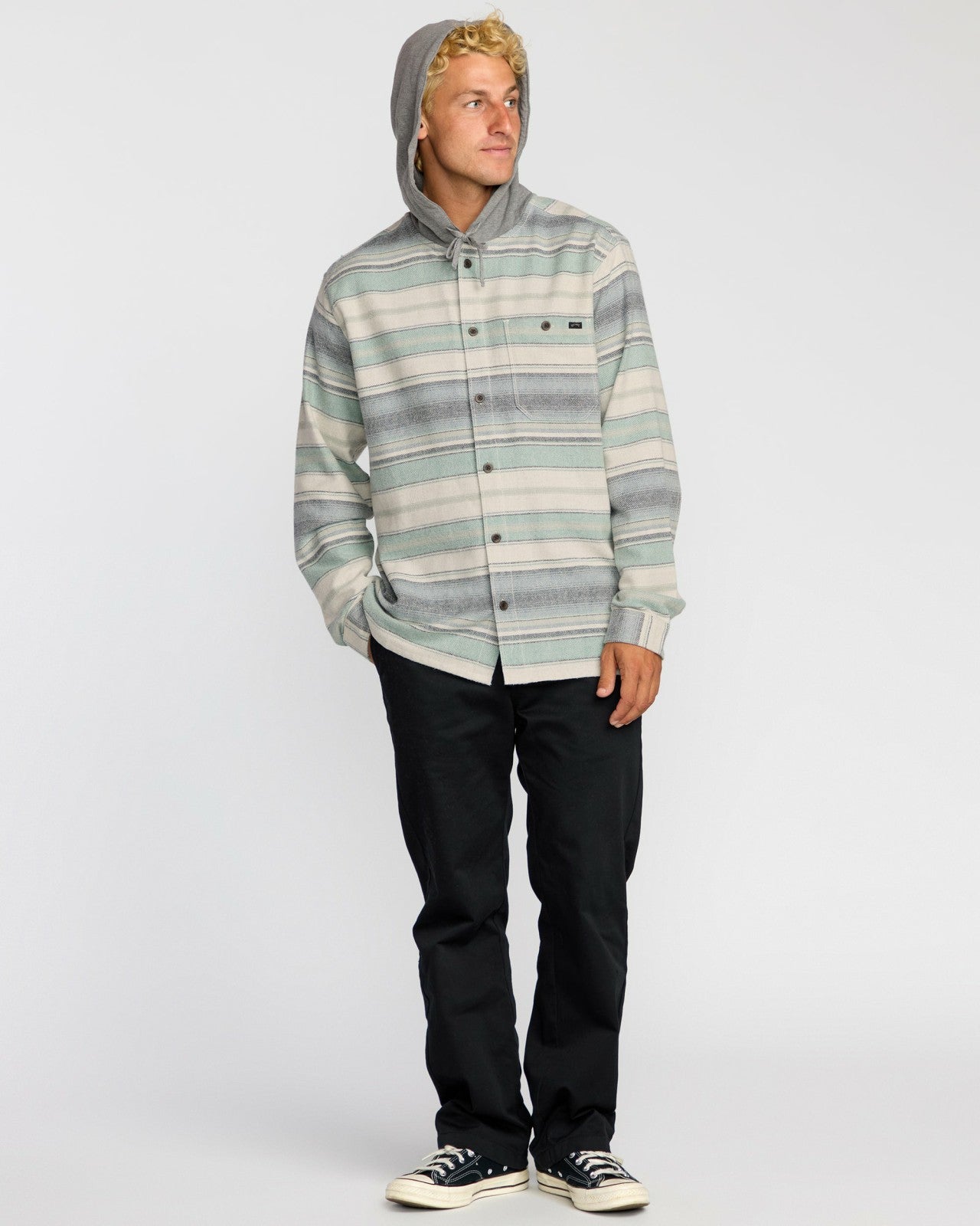 Baja Long Sleeve Flannel Shirt | Oatmeal Billabong