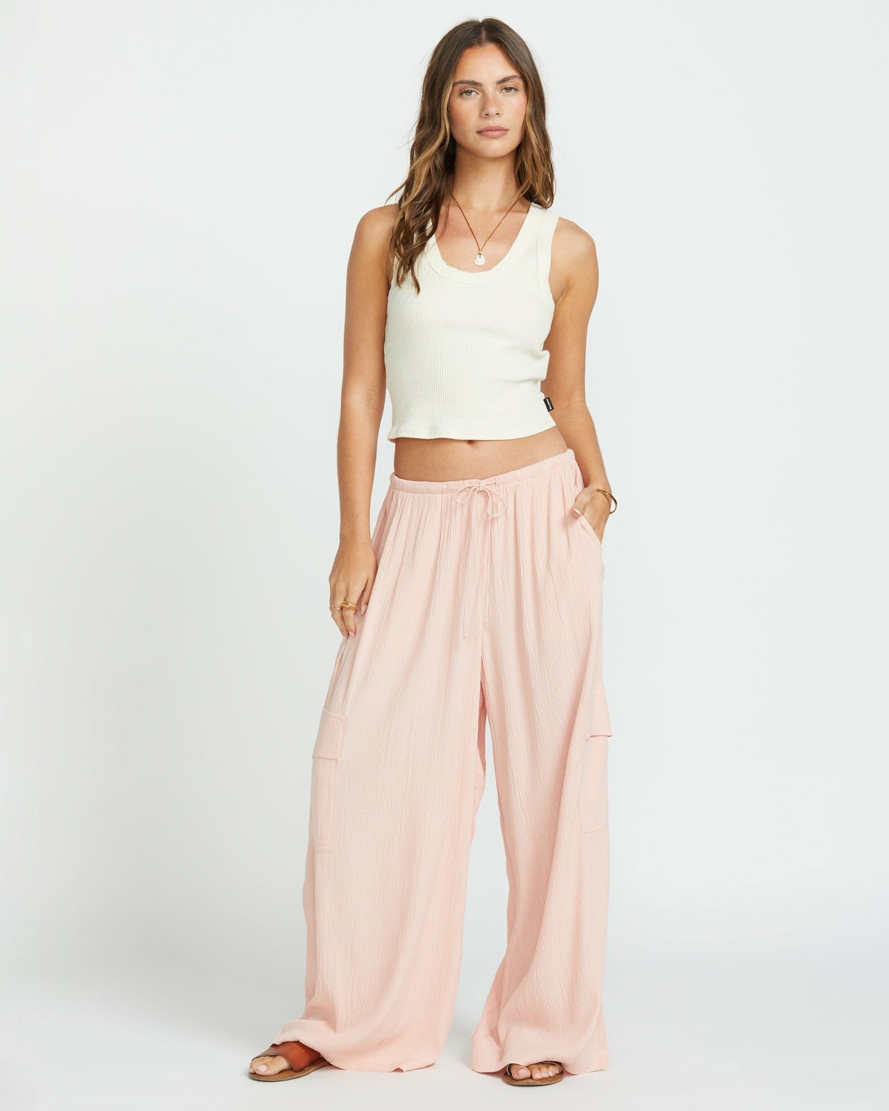 Beach Babe Cargo Elastic Waist Pants | Dusty Peach Billabong