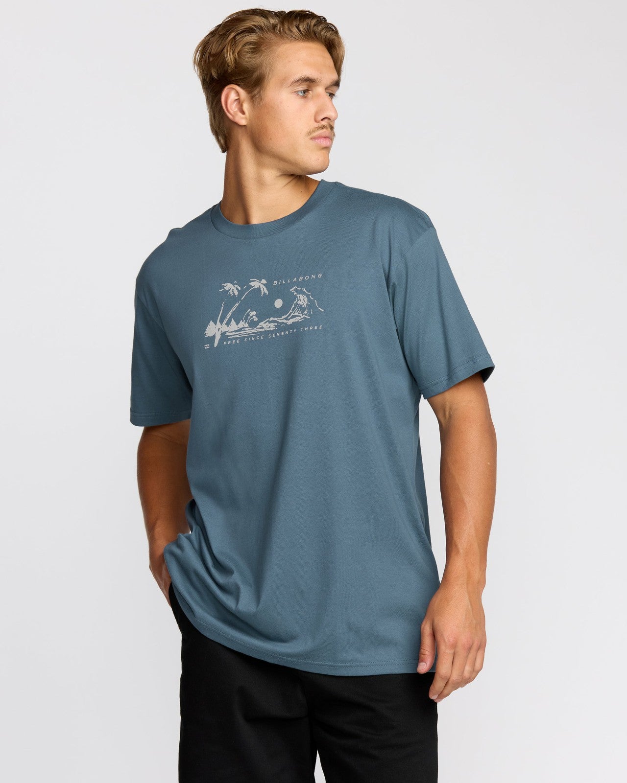 Beach Club Premium Short Sleeve T-Shirt | Steel Blue Billabong