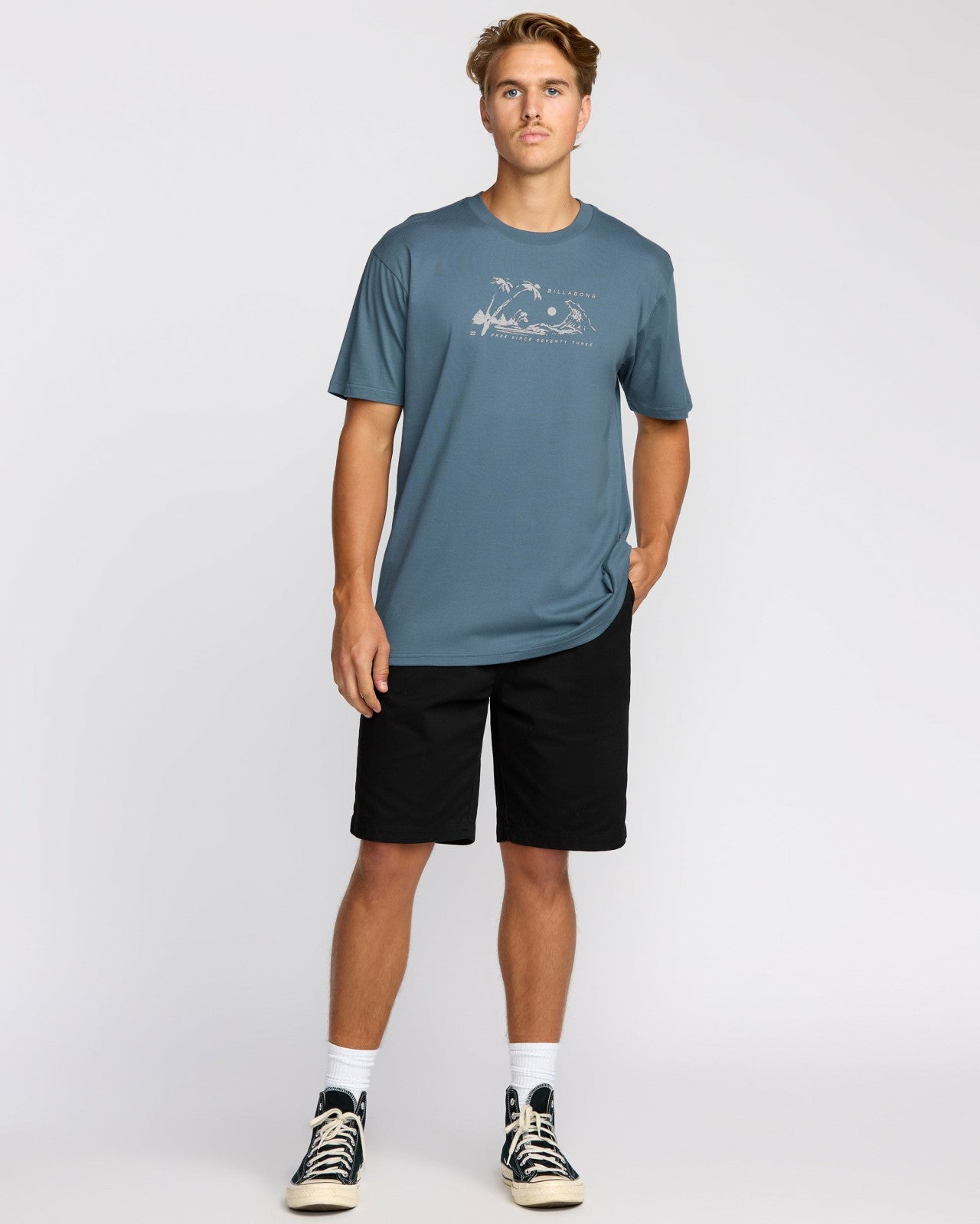 Beach Club Premium Short Sleeve T-Shirt | Steel Blue Billabong