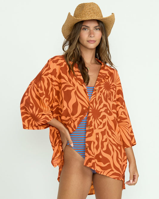 Beach Side Printed Short Sleeve Shirt | Orange Squeeze Billabong