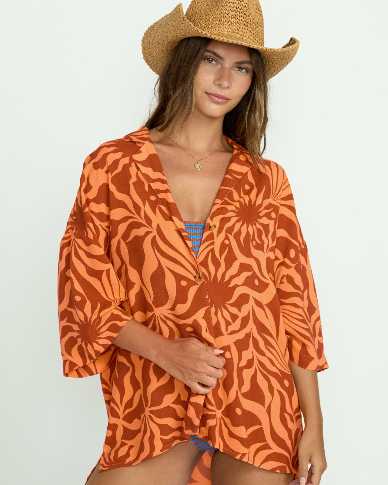 Beach Side Printed Short Sleeve Shirt | Orange Squeeze Billabong