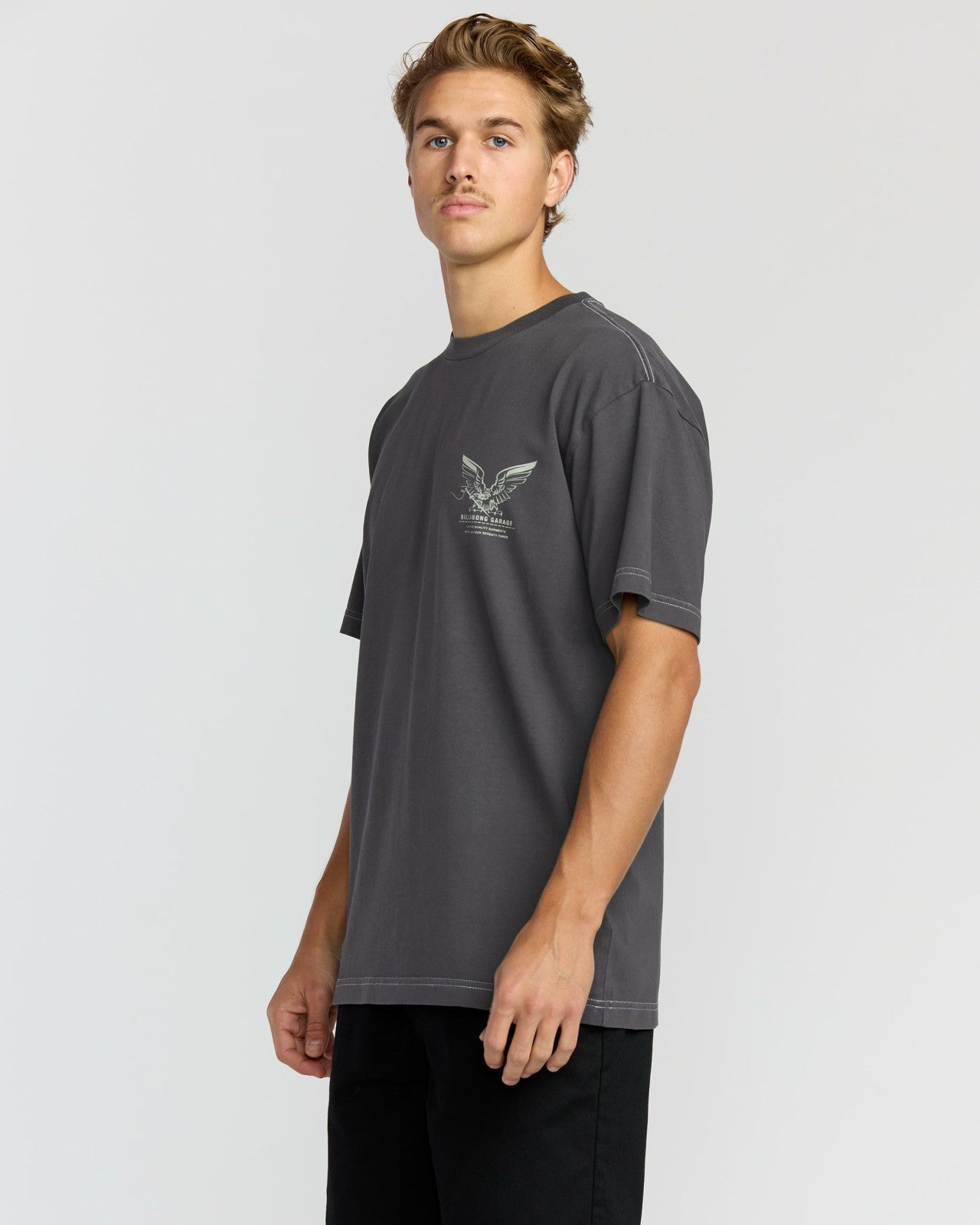 Bird Of Prey Garage OG Short Sleeve T-Shirt | Washed Black Billabong