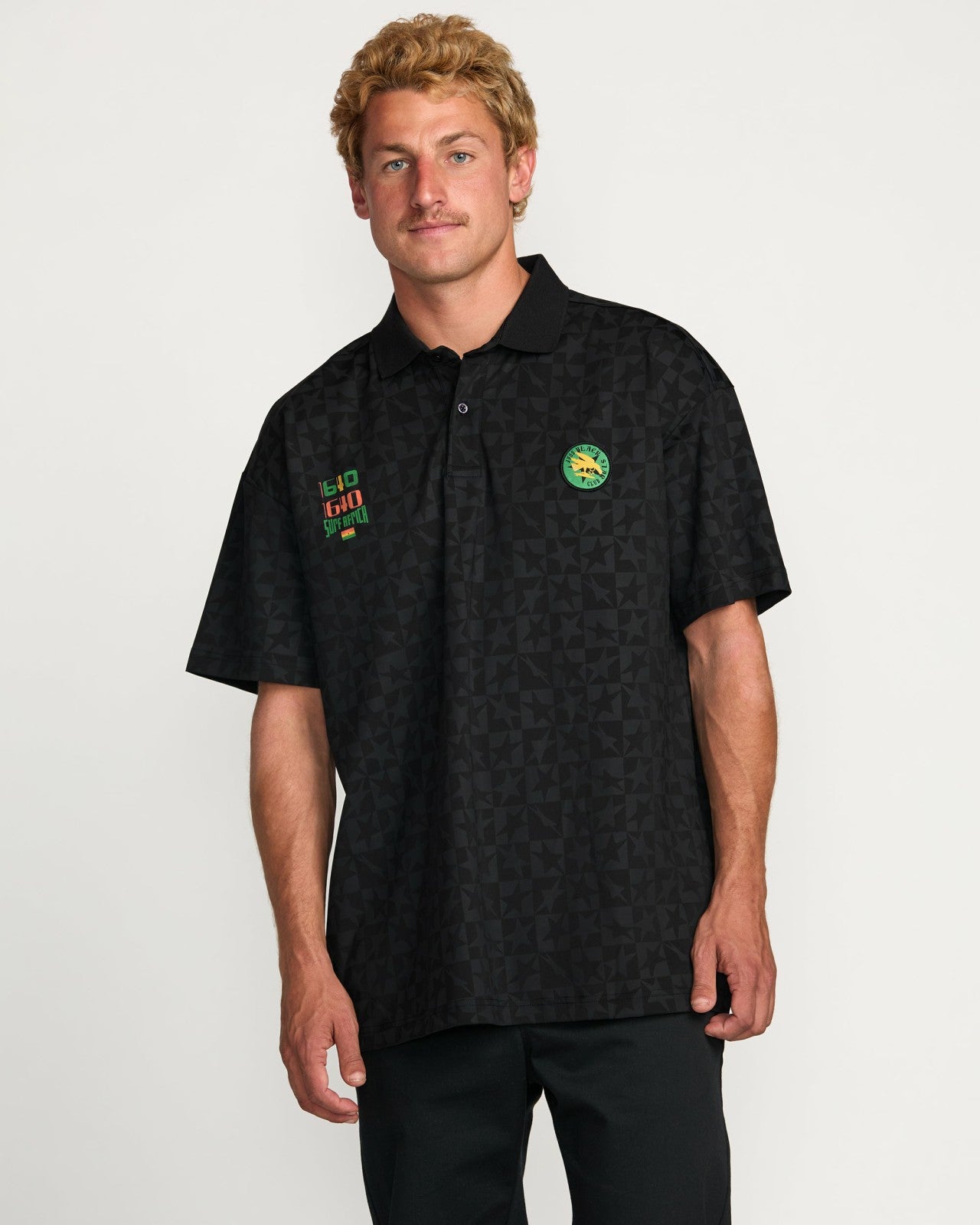 Billabong x Mami Wata Black Star Surf Club Short Sleeve Polo Shirt | B Billabong