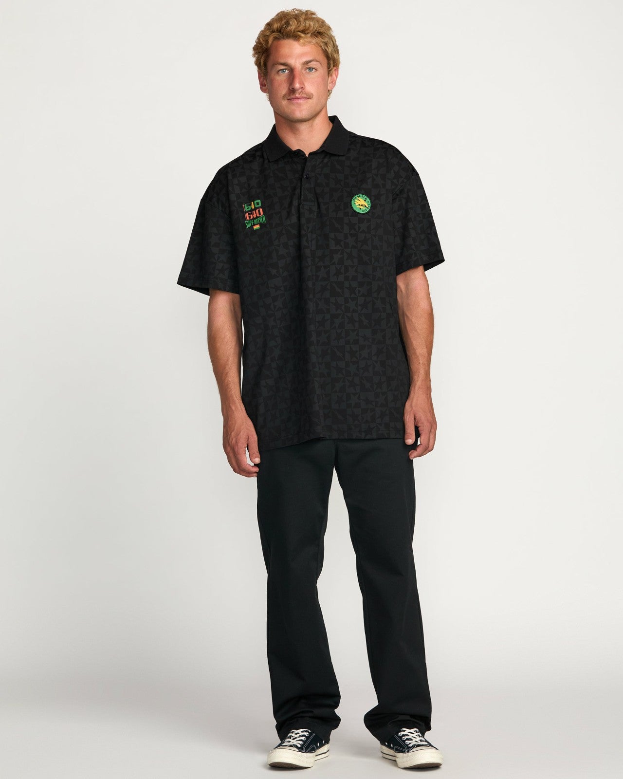 Billabong x Mami Wata Black Star Surf Club Short Sleeve Polo Shirt | B Billabong