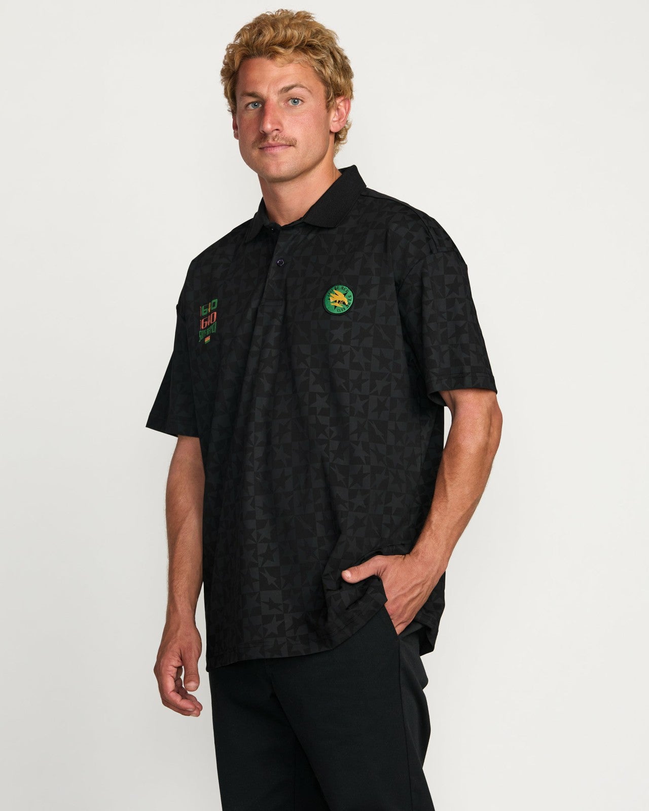 Billabong x Mami Wata Black Star Surf Club Short Sleeve Polo Shirt | B Billabong
